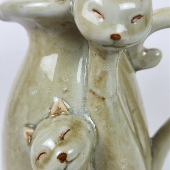 VINTAGE MCM TWINING SIAMESE CATS POTTERY PITCHER GLAZED CREAMER - Picture 2 of 9